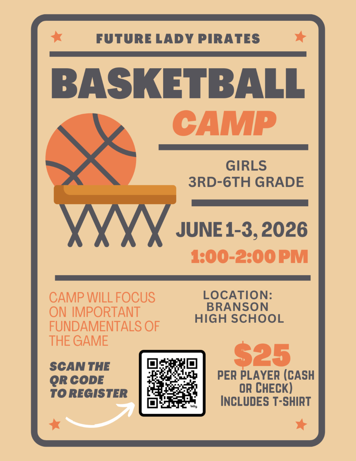 Girls Basketball Camp Flyer